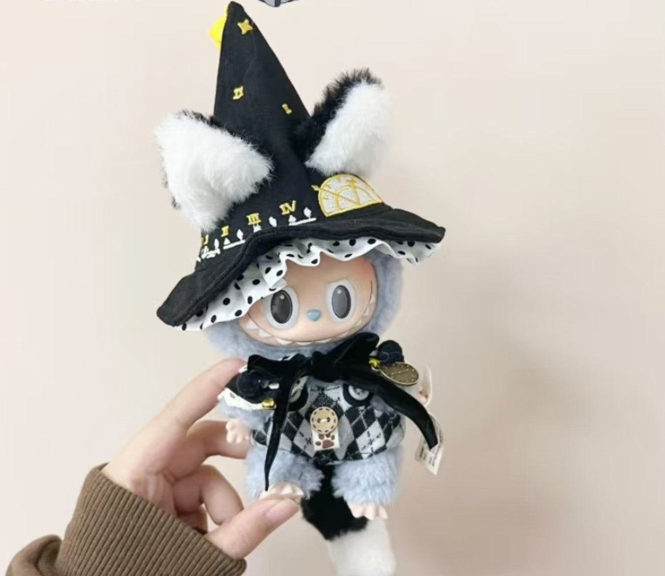 Elegant Black Magical Fox with wizard features, exuding mystery and magical allure. Custom styles for Exciting Macaron, Big into Energy, and Have a Sit.