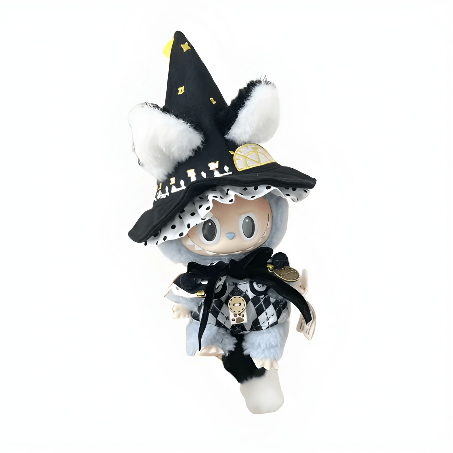 Elegant Black Magical Fox with wizard features, exuding mystery and magical allure. Custom styles for Exciting Macaron, Big into Energy, and Have a Sit.