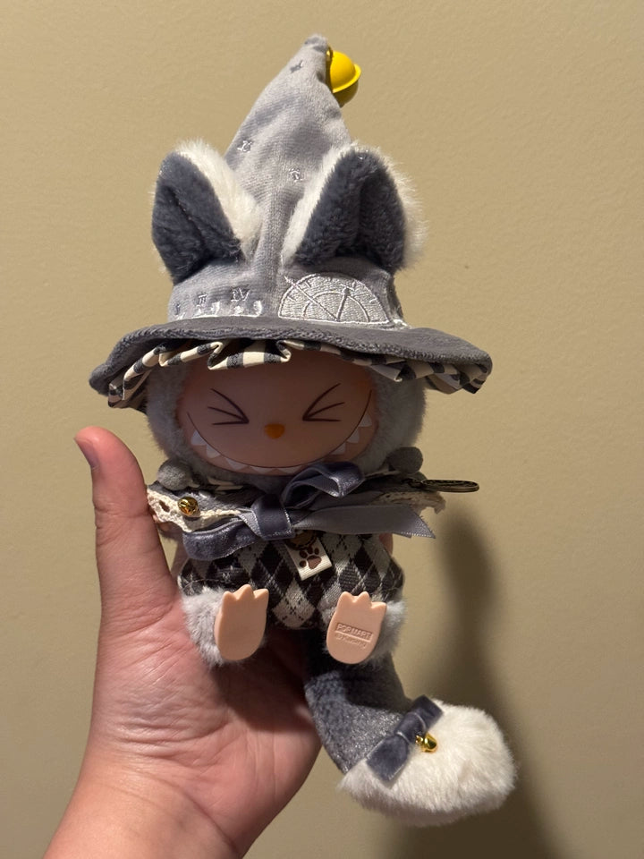 Charming Gray Magical Cat with wizard traits, full of elegance and magical energy. Custom styles for Exciting Macaron, Big into Energy, and Have a Sit.