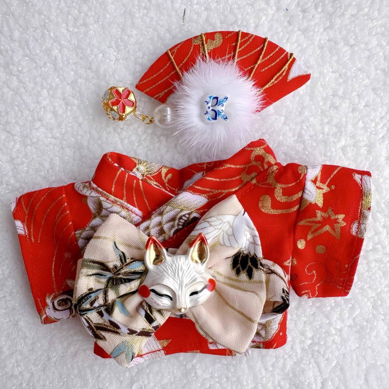 Handcrafted LABUBU Japanese Sakura Kimono — elegant, detailed, and perfect for collectors who love unique designer toy fashion. Custom styles for Exciting Macaron, Big into Energy, and Have a Sit. Red Fox.