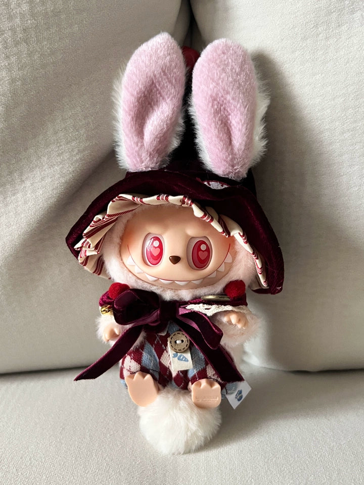 Adorable Red Magical Bunny with wizard features, radiating charm and playful magic. Custom styles for Exciting Macaron, Big into Energy, and Have a Sit. Show tail