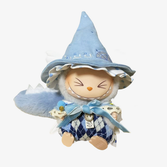 Majestic Light Blue Magical Dragon with wizard features, radiating magical power and elegance. Custom styles for Exciting Macaron, Big into Energy, and Have a Sit.
